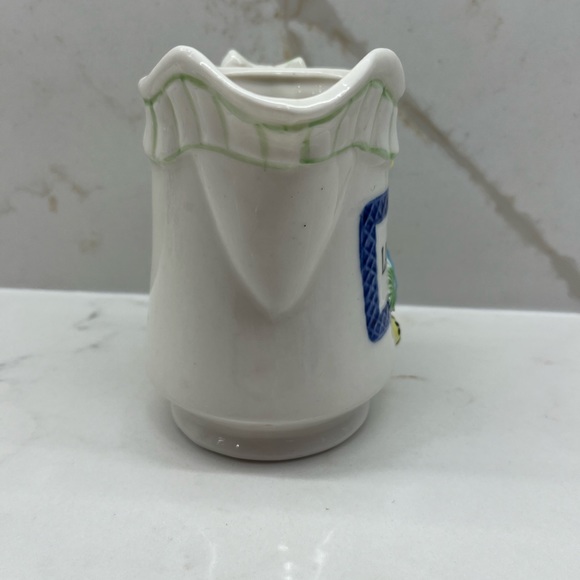 Kitschy Cute Floral Latte Pitcher Fine Porcelain with Lady Bug and Worm - Picture 4 of 5